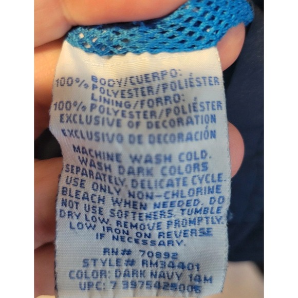 Y2K Retro Starter Wind Breaker Jacket Coat Cobalt Blue Colorblock Zip Logo Sz XL - Picture 3 of 5